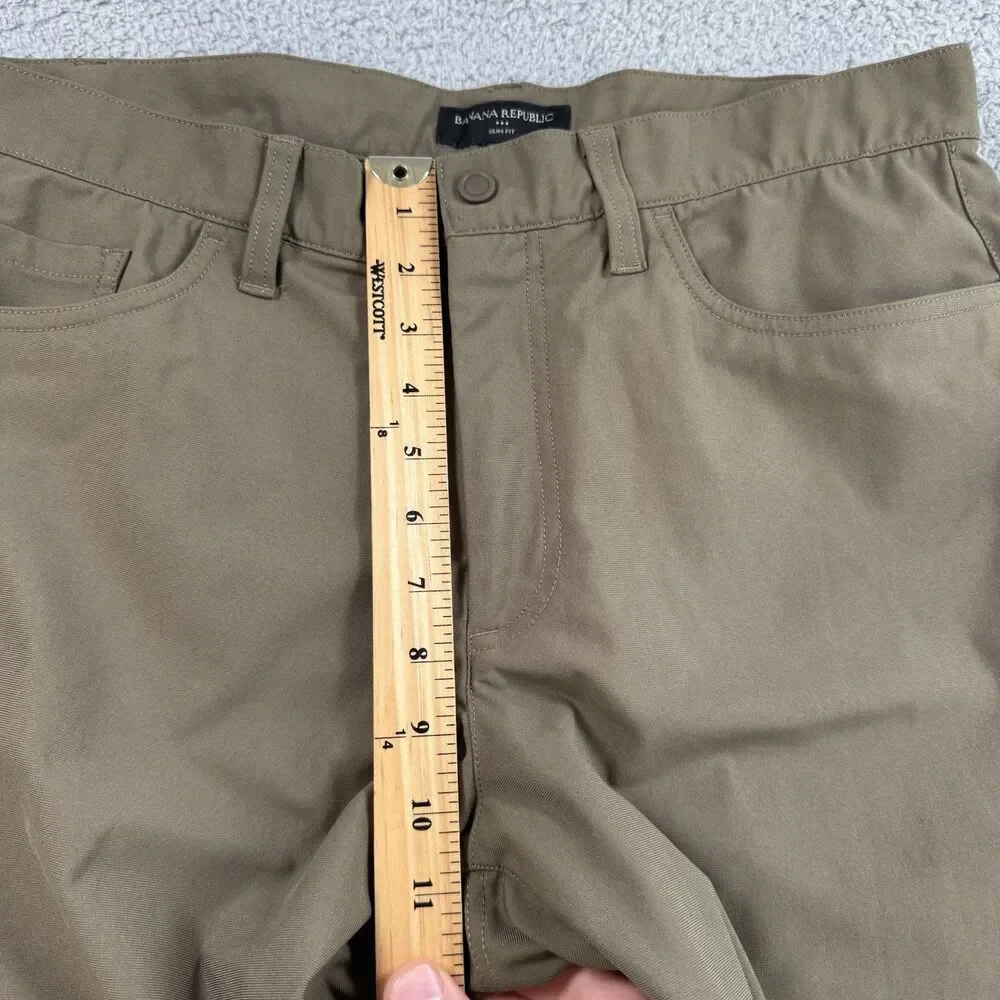 Banana Republic Pants Mens 34x29 Brown Straight Leg Chino‎ Polyester Casual